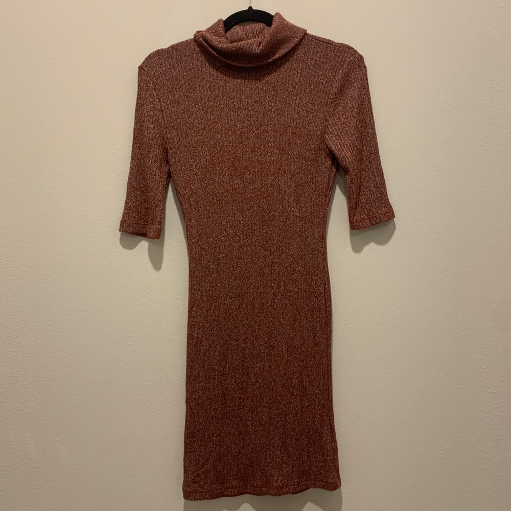 Topshop ribbed turtleneck sweater dress
